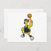 Ente als Baskeballspieler mit Basketball Postkarte (Vorne/Hinten)