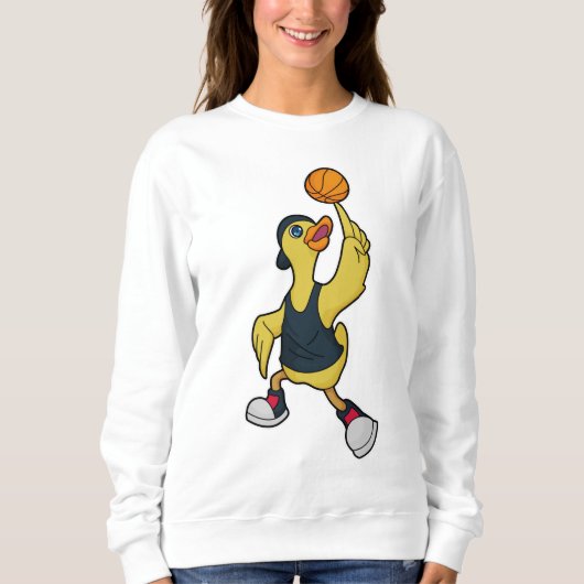 Ente als Baskeballspieler mit Basketball Sweatshirt (Vorderseite)