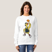 Ente als Baskeballspieler mit Basketball Sweatshirt (Vorne ganz)