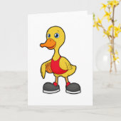 Ente als Basketballspieler mit Basketball Karte (Gelbe Blume)