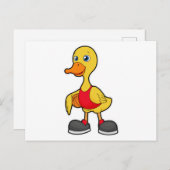 Ente als Basketballspieler mit Basketball Postkarte (Vorne/Hinten)