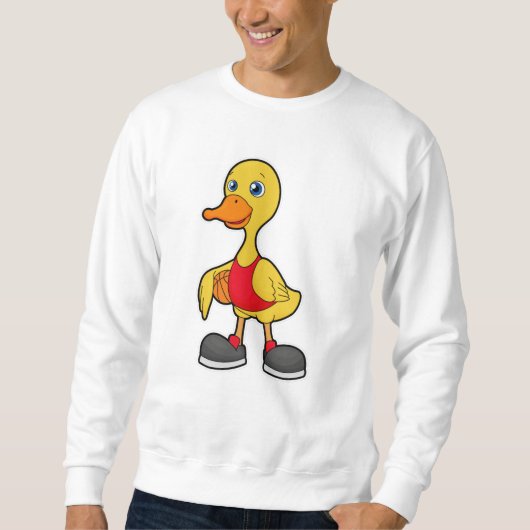 Ente als Basketballspieler mit Basketball Sweatshirt (Vorderseite)