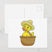 Ente als Bauer mit Korb Postkarte (Vorne/Hinten)
