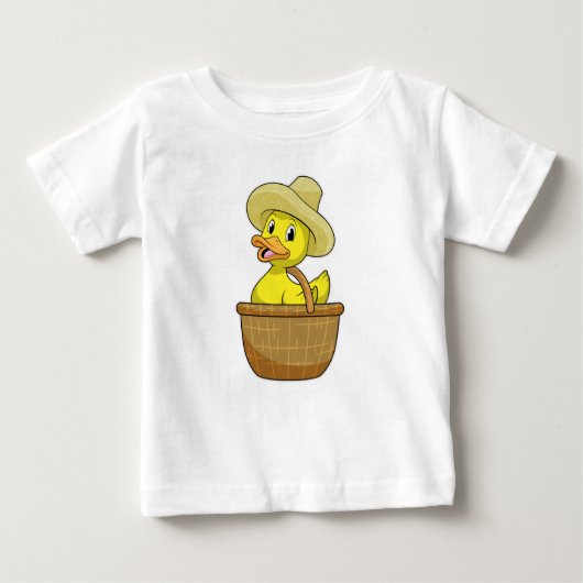 Ente als Bauer mit Körbchen Baby T-shirt (Vorderseite)