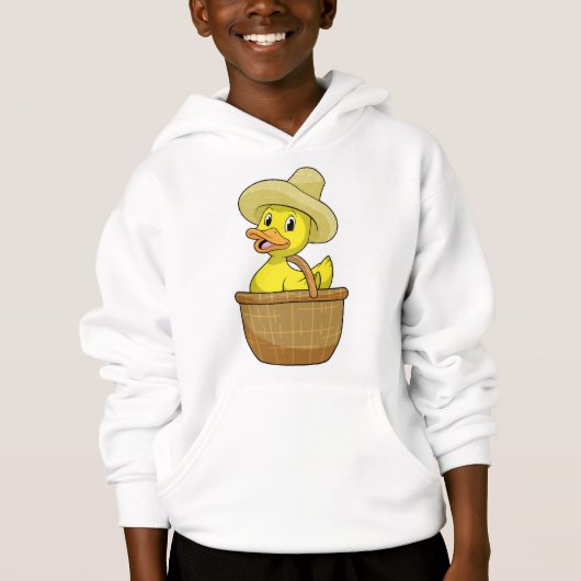 Ente als Bauer mit Körbchen Hoodie (Vorderseite)