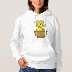 Ente als Bauer mit Körbchen Hoodie