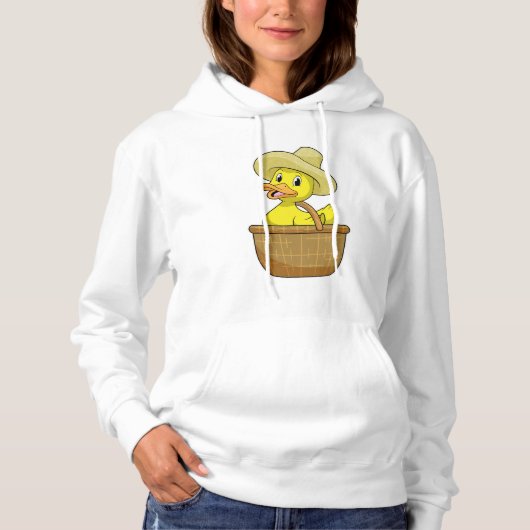 Ente als Bauer mit Körbchen Hoodie (Vorderseite)