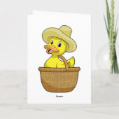 Ente als Bauer mit Körbchen Karte (Rückseite)