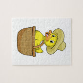 Ente als Bauer mit Körbchen Puzzle (Horizontal)