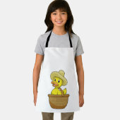 Ente als Bauer mit Körbchen Schürze (Insitu)