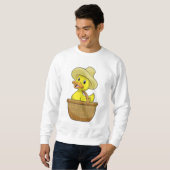 Ente als Bauer mit Körbchen Sweatshirt (Vorne ganz)