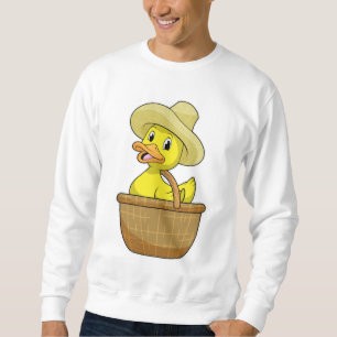 Ente als Bauer mit Körbchen Sweatshirt