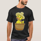Ente als Bauer mit Körbchen T-Shirt (Vorderseite)
