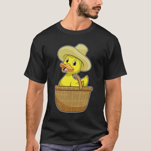 Ente als Bauer mit Körbchen T-Shirt (Vorderseite)