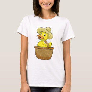 Ente als Bauer mit Körbchen T-Shirt