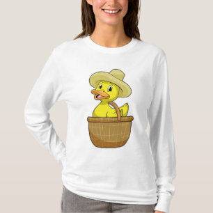 Ente als Bauer mit Körbchen T-Shirt