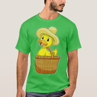 Ente als Bauer mit Körbchen T-Shirt