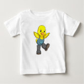 Ente als Bauer mit Stiefeln Baby T-shirt (Vorderseite)