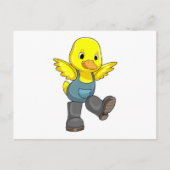 Ente als Bauer mit Stiefeln Postkarte (Vorderseite)