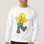 Ente als Bauer mit Stiefeln Sweatshirt (Vorderseite)