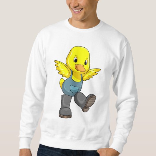 Ente als Bauer mit Stiefeln Sweatshirt (Vorderseite)
