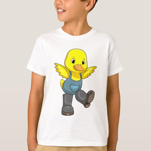 Ente als Bauer mit Stiefeln T-Shirt (Vorderseite)
