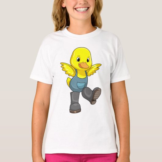 Ente als Bauer mit Stiefeln T-Shirt (Vorderseite)