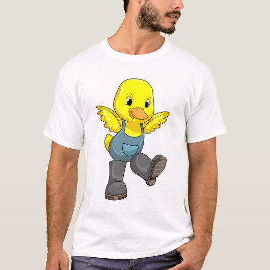 Ente als Bauer mit Stiefeln T-Shirt (Vorderseite)