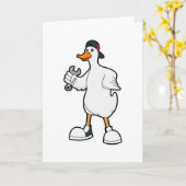 Ente als Handwerker mit Werkzeug & Mütze Karte (Gelbe Blume)
