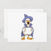 Ente als Hexe mit Hut Postkarte (Vorne/Hinten)