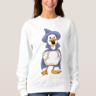Ente als Hexe mit Hut Sweatshirt