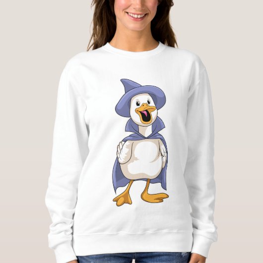 Ente als Hexe mit Hut Sweatshirt (Vorderseite)