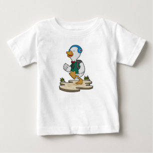 Ente als Hiker mit Rucksack Baby T-shirt