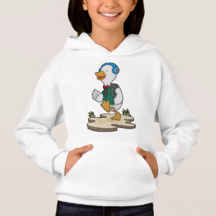 Ente als Hiker mit Rucksack Hoodie