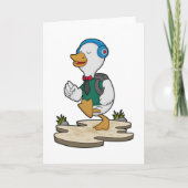 Ente als Hiker mit Rucksack Karte (Vorderseite)