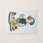 Ente als Hiker mit Rucksack Puzzle (Horizontal)
