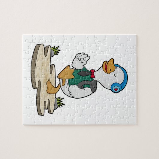 Ente als Hiker mit Rucksack Puzzle (Horizontal)