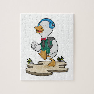 Ente als Hiker mit Rucksack Puzzle