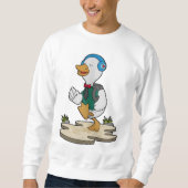 Ente als Hiker mit Rucksack Sweatshirt (Vorderseite)
