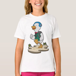 Ente als Hiker mit Rucksack T-Shirt
