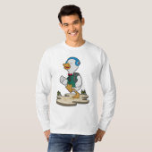 Ente als Hiker mit Rucksack T-Shirt (Vorne ganz)
