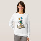 Ente als Hiker mit Rucksack T-Shirt (Vorne ganz)