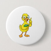 Ente als Lehrer mit Buch & Brille Button (Vorderseite)