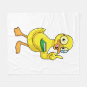 Ente als Lehrer mit Buch & Brille Fleecedecke (Vorderseite (Horizontal))