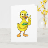 Ente als Lehrer mit Buch & Brille Karte (Gelbe Blume)