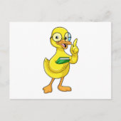Ente als Lehrer mit Buch & Brille Postkarte (Vorderseite)