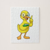 Ente als Lehrer mit Buch & Brille Puzzle (Vertikal)