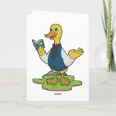 Ente als Lehrer mit Buch Karte (Rückseite)