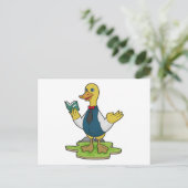 Ente als Lehrer mit Buch Postkarte (Stehend Vorderseite)