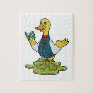 Ente als Lehrer mit Buch Puzzle